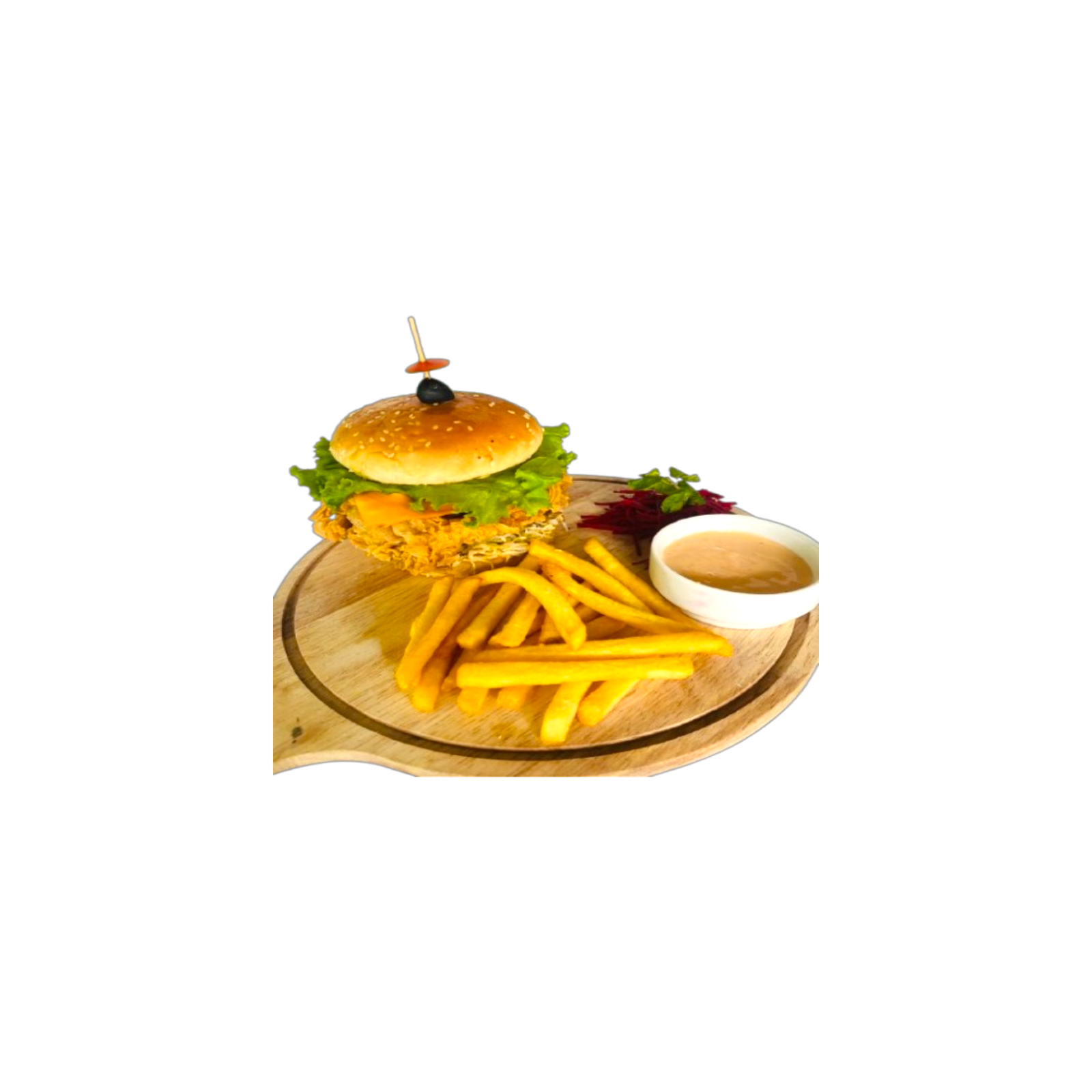 Crispy Bite Burger with French Fry